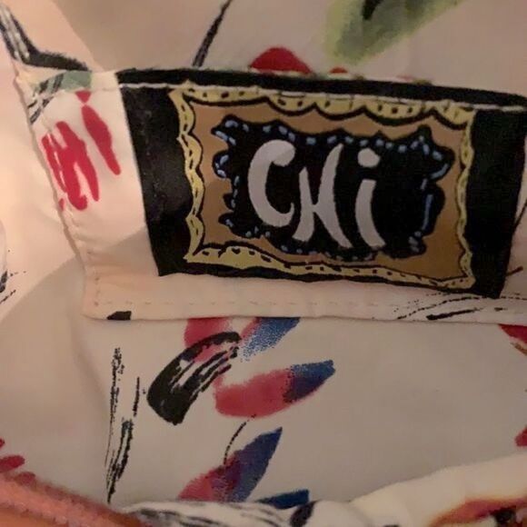 CHI by Falchi Purse Brown Leather & Reptile Satchel Bag - Picture 6 of 11